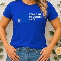 Stand Up To Jewish Hate Blue Square Support Israel  Womens T-Shirt