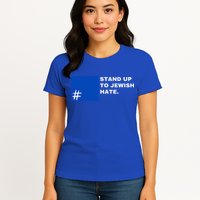 Stand Up To Jewish Hate Blue Square Support Israel  Womens T-Shirt