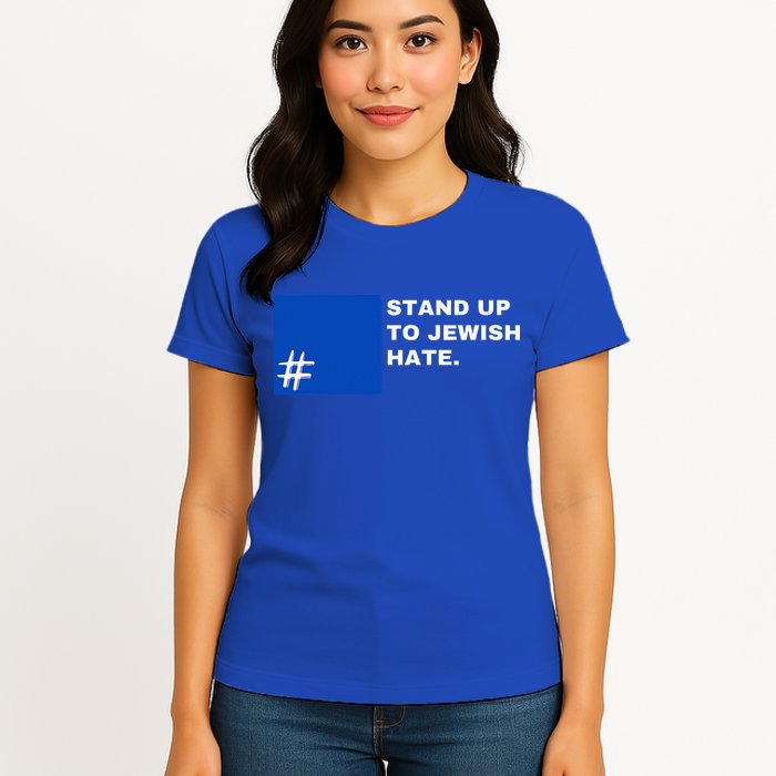 Stand Up To Jewish Hate Blue Square Support Israel  Womens T-Shirt