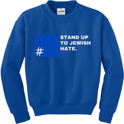 Stand Up To Jewish Hate Blue Square Support Israel  Kids Sweatshirt