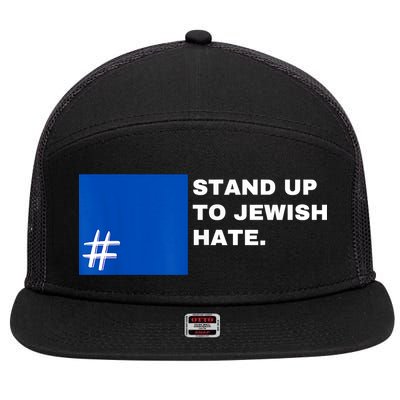 Stand Up To Jewish Hate Blue Square Support Israel 7 Panel Mesh Trucker Snapback Hat