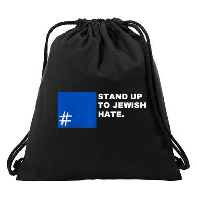 Stand Up To Jewish Hate Blue Square Support Israel Drawstring Bag