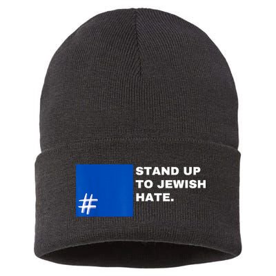 Stand Up To Jewish Hate Blue Square Support Israel Sustainable Knit Beanie