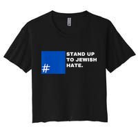 Stand Up To Jewish Hate Blue Square Support Israel Women's Crop Top Tee