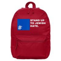 Stand Up To Jewish Hate Blue Square Support Israel 16 in Basic Backpack