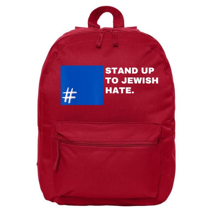 Stand Up To Jewish Hate Blue Square Support Israel 16 in Basic Backpack