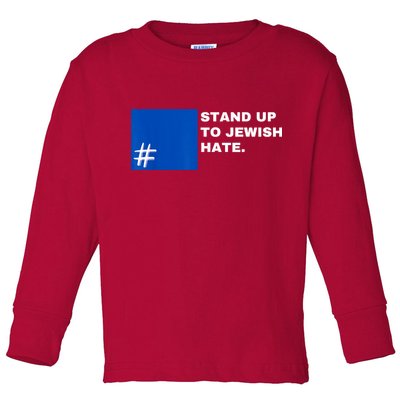 Stand Up To Jewish Hate Blue Square Support Israel Toddler Long Sleeve Shirt