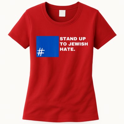 Stand Up To Jewish Hate Blue Square Support Israel Womens T-Shirt