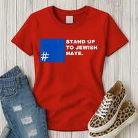 Stand Up To Jewish Hate Blue Square Support Israel Womens T-Shirt