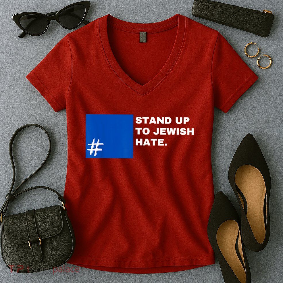 Stand Up To Jewish Hate Blue Square Support Israel Women's V-Neck T-Shirt