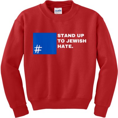 Stand Up To Jewish Hate Blue Square Support Israel Kids Sweatshirt