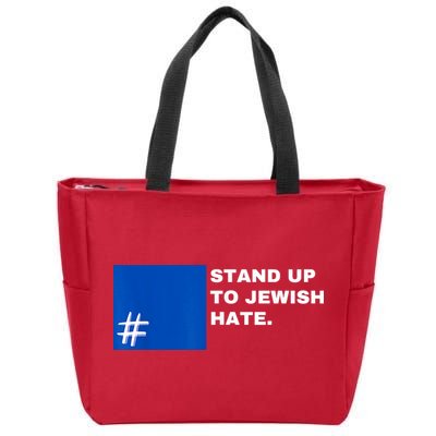Stand Up To Jewish Hate Blue Square Support Israel Zip Tote Bag
