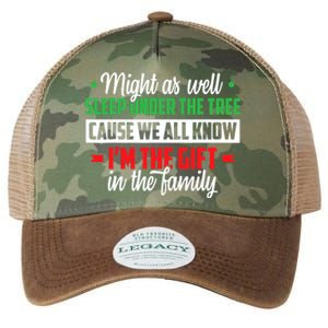 Sleep Under The Tree Cause We All Know I'm The Gift In The Family Christmas Legacy Tie Dye Trucker Hat