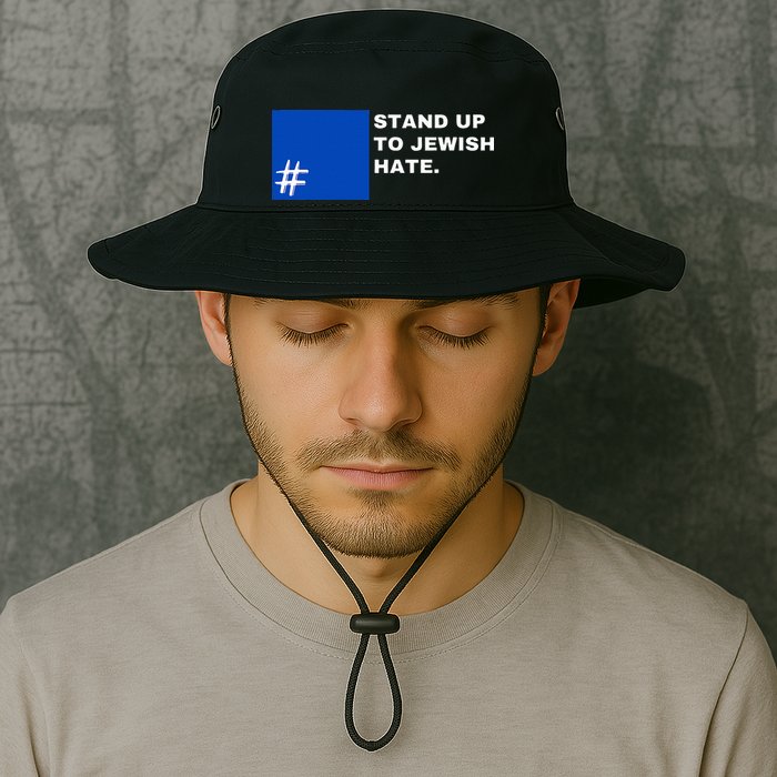 Stand Up To Jewish Hate Blue Square Support Israel   Bucket Hat