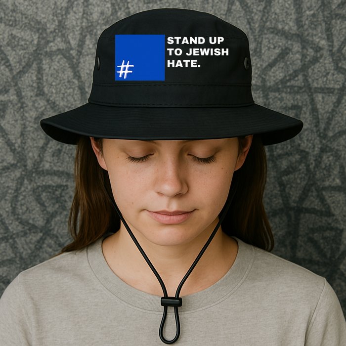 Stand Up To Jewish Hate Blue Square Support Israel   Bucket Hat