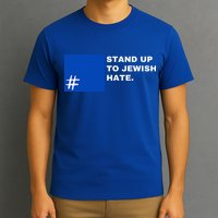 Stand Up To Jewish Hate Blue Square Support Israel   T-Shirt