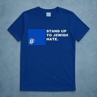 Stand Up To Jewish Hate Blue Square Support Israel   T-Shirt