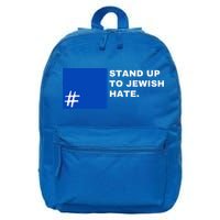 Stand Up To Jewish Hate Blue Square Support Israel   16 in Basic Backpack