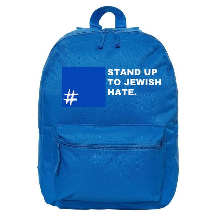 Stand Up To Jewish Hate Blue Square Support Israel   16 in Basic Backpack