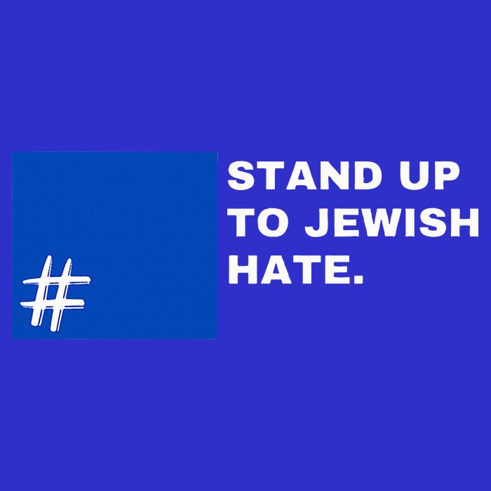 Stand Up To Jewish Hate Blue Square Support Israel   16 in Basic Backpack