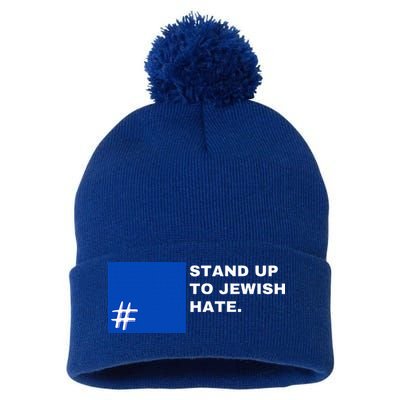 Stand Up To Jewish Hate Blue Square Support Israel   Pom Pom 12in Knit Beanie