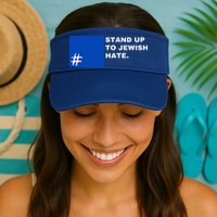 Stand Up To Jewish Hate Blue Square Support Israel   Visor