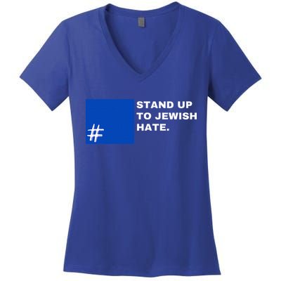 Stand Up To Jewish Hate Blue Square Support Israel   Women's V-Neck T-Shirt