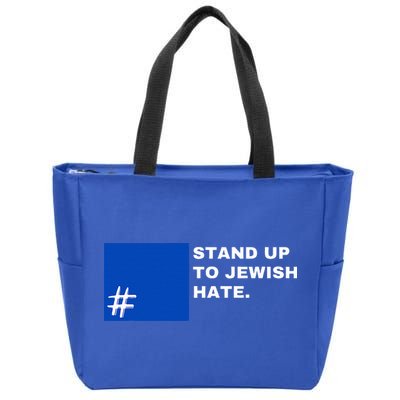 Stand Up To Jewish Hate Blue Square Support Israel   Zip Tote Bag