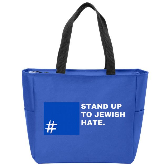 Stand Up To Jewish Hate Blue Square Support Israel   Zip Tote Bag