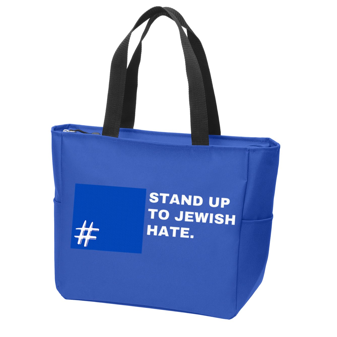 Stand Up To Jewish Hate Blue Square Support Israel   Zip Tote Bag
