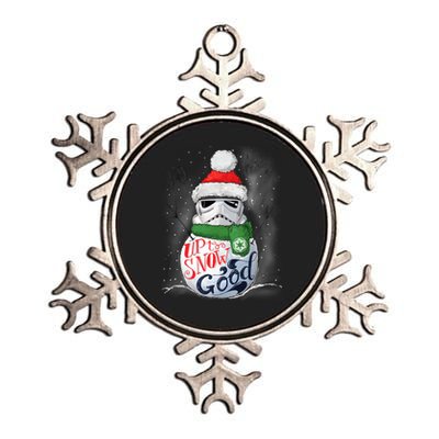 Stormtrooper Up To Snow Good Funny Holiday Metallic Star Ornament