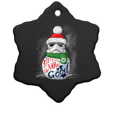 Stormtrooper Up To Snow Good Funny Holiday Ceramic Star Ornament