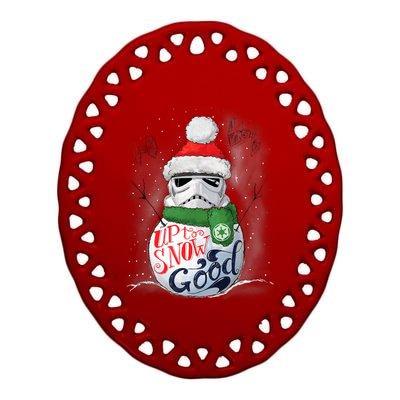 Stormtrooper Up To Snow Good Funny Holiday Ceramic Oval Ornament