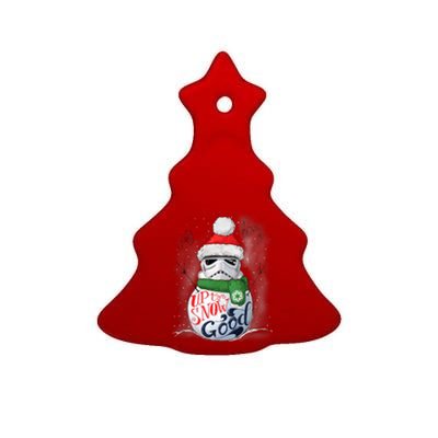 Stormtrooper Up To Snow Good Funny Holiday Ceramic Tree Ornament