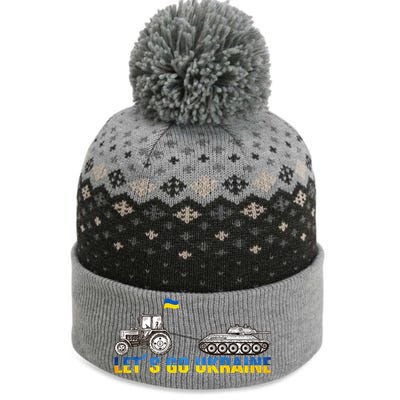 Support Ukraine Ukrainian Farmer Tractor Tank Let Go Ukraine Gift The Baniff Cuffed Pom Beanie