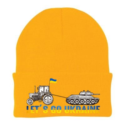 Support Ukraine Ukrainian Farmer Tractor Tank Let Go Ukraine Gift Knit Cap Winter Beanie