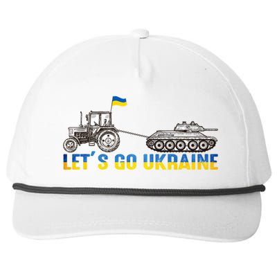 Support Ukraine Ukrainian Farmer Tractor Tank Let Go Ukraine Gift Snapback Five-Panel Rope Hat