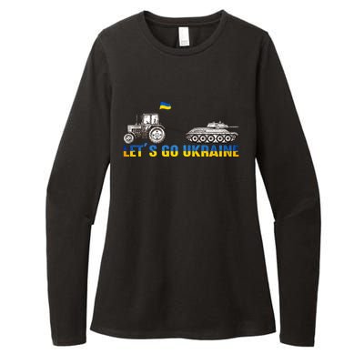 Support Ukraine Ukrainian Farmer Tractor Tank Let Go Ukraine Gift Womens CVC Long Sleeve Shirt