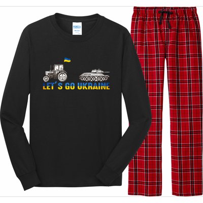 Support Ukraine Ukrainian Farmer Tractor Tank Let Go Ukraine Gift Long Sleeve Pajama Set