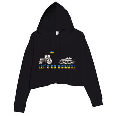 Support Ukraine Ukrainian Farmer Tractor Tank Let Go Ukraine Gift Crop Fleece Hoodie