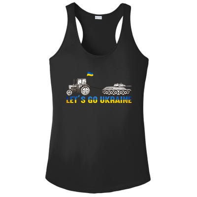 Support Ukraine Ukrainian Farmer Tractor Tank Let Go Ukraine Gift Ladies PosiCharge Competitor Racerback Tank