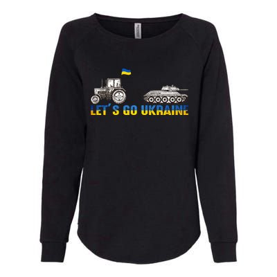 Support Ukraine Ukrainian Farmer Tractor Tank Let Go Ukraine Gift Womens California Wash Sweatshirt