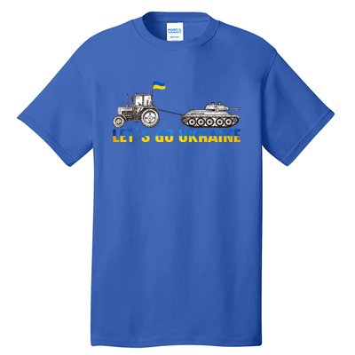 Support Ukraine Ukrainian Farmer Tractor Tank Let Go Ukraine Gift Tall T-Shirt