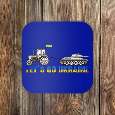 Support Ukraine Ukrainian Farmer Tractor Tank Let Go Ukraine Gift Coaster