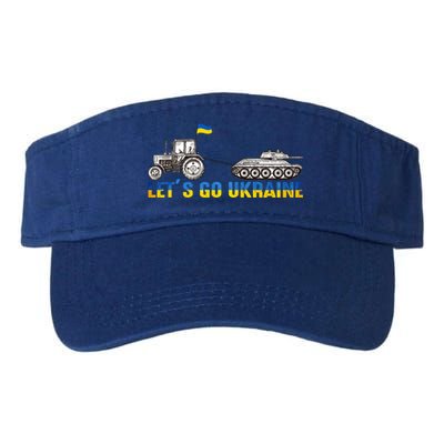 Support Ukraine Ukrainian Farmer Tractor Tank Let Go Ukraine Gift Valucap Bio-Washed Visor