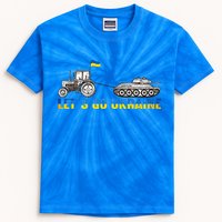 Support Ukraine Ukrainian Farmer Tractor Tank Let Go Ukraine Gift Kids Tie-Dye T-Shirt