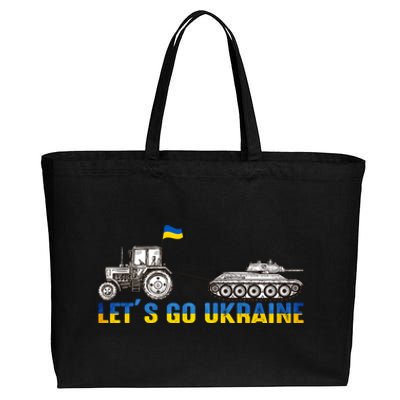 Support Ukraine Ukrainian Farmer Tractor Tank Let Go Ukraine Gift Cotton Canvas Jumbo Tote