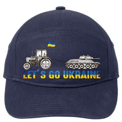 Support Ukraine Ukrainian Farmer Tractor Tank Let Go Ukraine Gift 7-Panel Snapback Hat