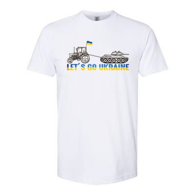 Support Ukraine Ukrainian Farmer Tractor Tank Let Go Ukraine Gift Softstyle CVC T-Shirt