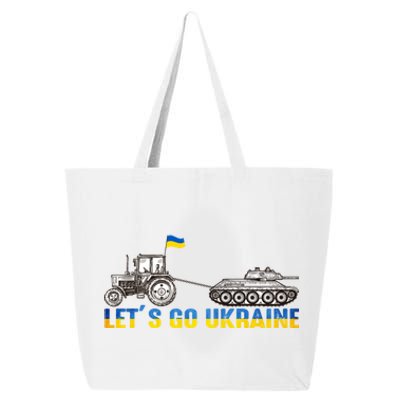 Support Ukraine Ukrainian Farmer Tractor Tank Let Go Ukraine Gift 25L Jumbo Tote